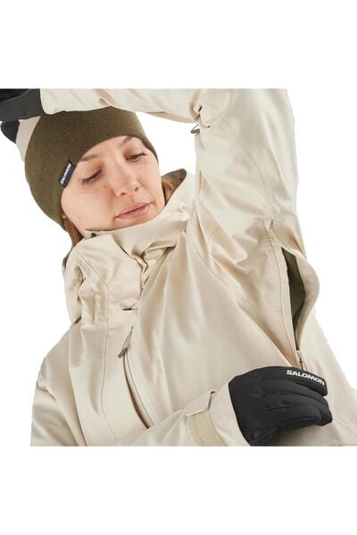 SALOMON Stance Cargo Kadın Kayak Montu Krem - XS