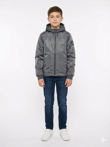 Gamp Erkek Çocuk Kapüşonlu Rüzgar Geçirmez Mevsimlik Mont Yağmurluk Yeşil - 9-10