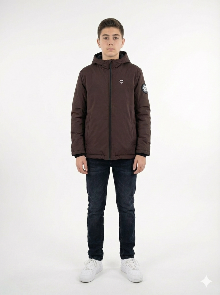 Gamp Erkek Çocuk Kapüşonlu Rüzgar Geçirmez Mevsimlik Mont Yağmurluk Yeşil - 7-8