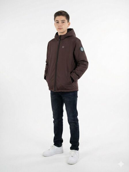 Gamp Erkek Çocuk Kapüşonlu Rüzgar Geçirmez Mevsimlik Mont Yağmurluk Yeşil - 7-8