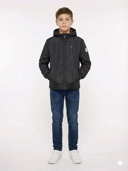 GAMP ERKEK ÇOCUK KAPÜŞONLU RÜZGAR GEÇİRMEZ MEVSİMLİK MONT YAĞMURLUK Yeşil - 9-10