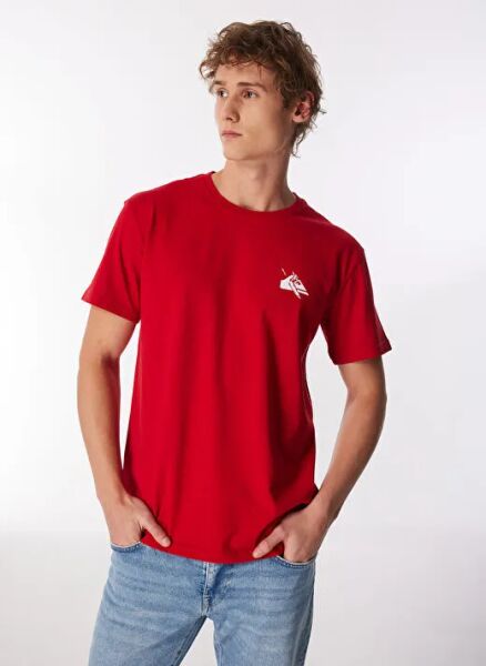 Quiksilver Qs Petroglyph Logo Dna Erkek Tişört Kırmızı - XXL