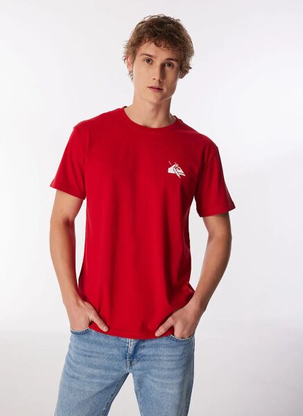 Quiksilver Qs Petroglyph Logo Dna Erkek Tişört Kırmızı - XXL