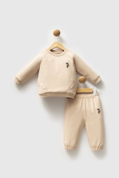 U.S.Polo Assn Erkek Bebek 2 Li Takım 9-12 - Bej