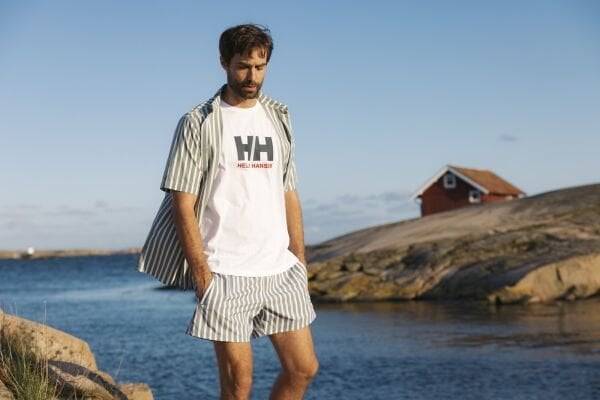Helly Hansen Logo Erkek T-Shirt Beyaz - M