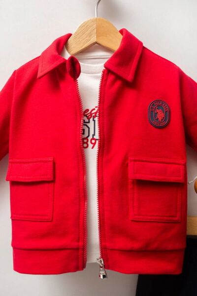 U.S.POLO ASSN ERKEK BEBEK 3 LÜ TAKIM İKİ İPLİK Kırmızı - 3 Yaş