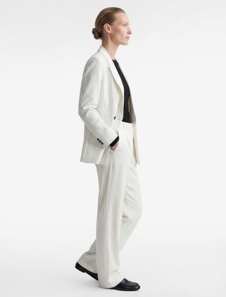 Koton Beyaz Çizgili Ceket 6SAK50106UW