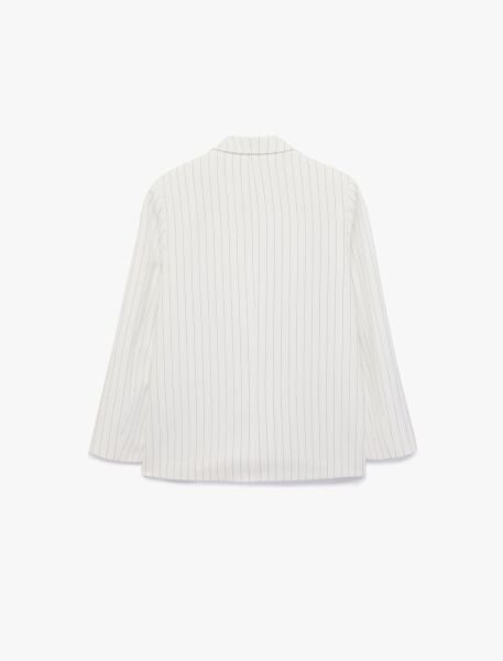Koton Beyaz Çizgili Ceket 6SAK50106UW