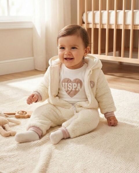 U.S.POLO ASSN KIZ BEBEK PATİKSİZ TULUM Beyaz - 12-18