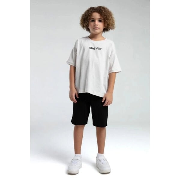 Rolypoly Erkek Çocuk Bermuda Takım Süprem Örme Kumaş Taş - 6-7