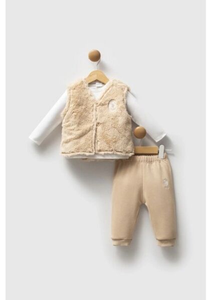 U.S.POLO ASSN KIZ BEBEK 3LÜ TAKIM Bej - 18-24