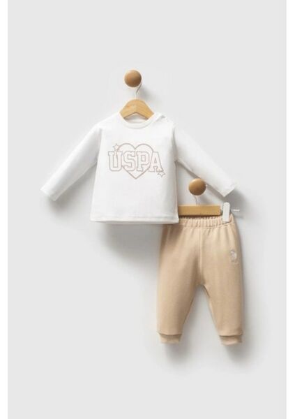 U.S.POLO ASSN KIZ BEBEK 3LÜ TAKIM Bej - 18-24