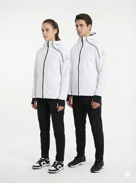 Gamp Unisex Kapüşonlu Parmak Geçmeli Softshell Mont