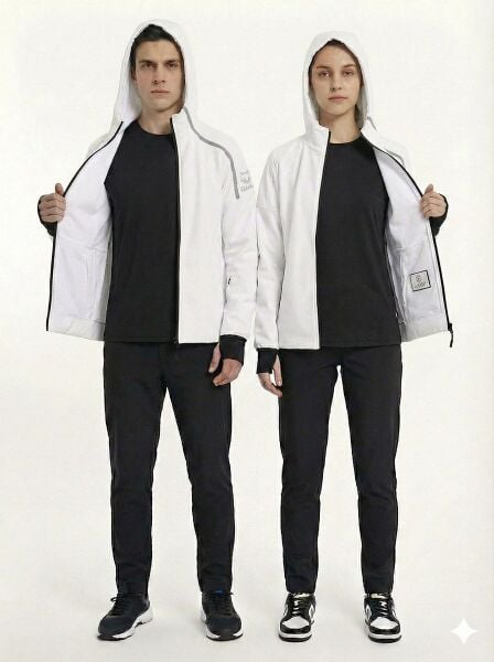 GAMP UNİSEX KAPÜŞONLU PARMAK GEÇMELİ SOFTSHELL MONT Siyah - XL