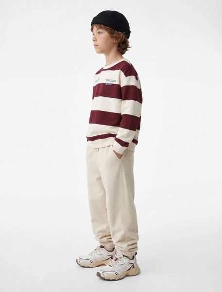 Koton Ekru Çizgili Sweatshirt 6Skb10290Tk Ekru - 9-10