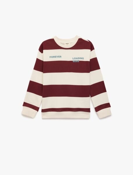 Koton Ekru Çizgili Sweatshirt 6Skb10290Tk Ekru - 9-10