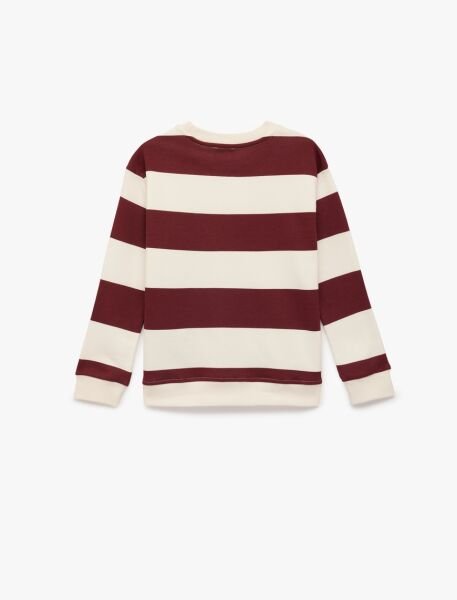Koton Ekru Çizgili Sweatshirt 6Skb10290Tk Ekru - 9-10