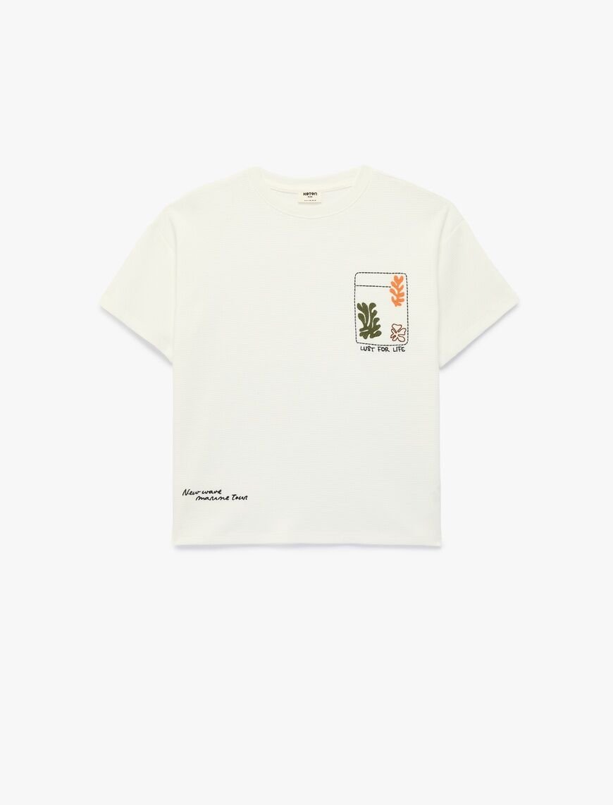 Koton Ekru Tişört 6Skb10090Tk Ekru - 9-10