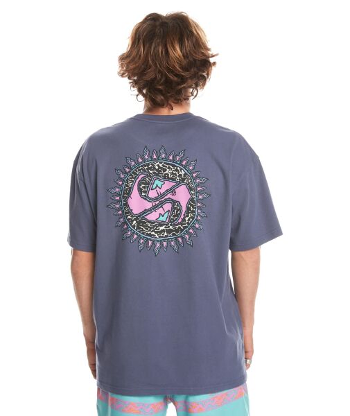 Quiksilver Spin Cycle Ss Erkek Tişört Mavi - XL
