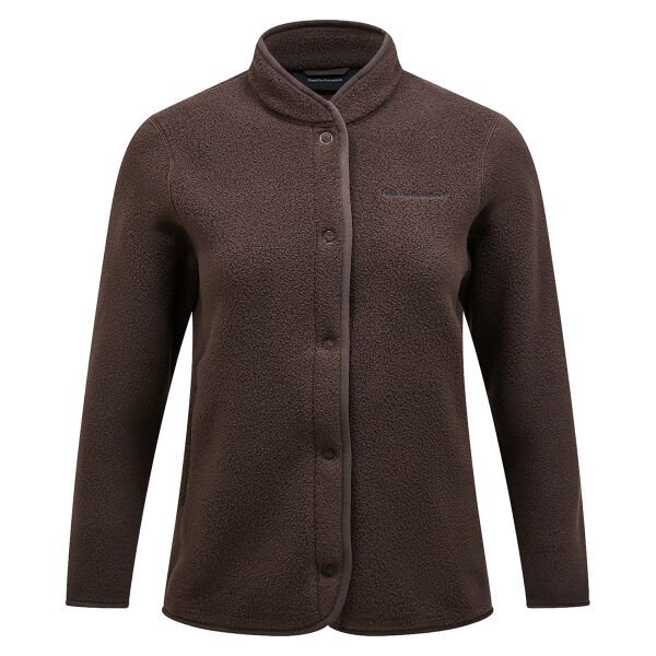 Peak Performance W Fleece Snap Cardigan Kadın Polar Kahverengi - M