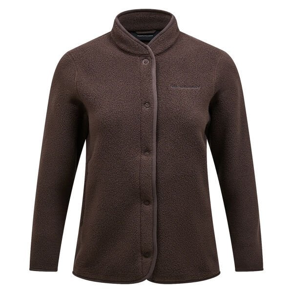Peak Performance W Fleece Snap Cardigan Kadın Polar Kahverengi - M