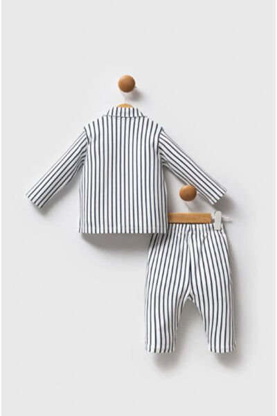U.S. Polo Erkek Bebek Gömlek Pijama 6-9 - Beyaz