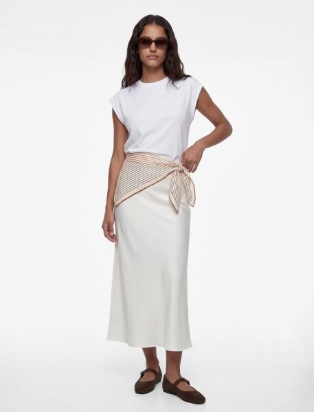 Koton Kırık Beyaz Etek 6Sak70075Uw Beyaz - 42
