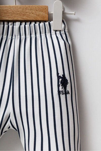 U.S. Polo Erkek Bebek Gömlek Pijama 9-12 - Beyaz