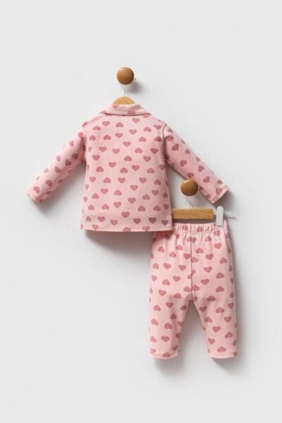 U.S.Polo Assn Kız Bebek Gömlek Pijama Takımı 9-12 - Açık Pembe