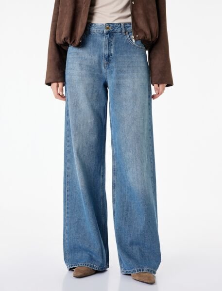 Koton Koyu İndigo Pantolon 6Sal40120Md 32 - İndigo