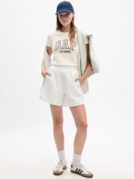 Gap Kadın T-shirt V-FRCH EXC ISTANBUL SS CLSC TEE Beyaz - XL