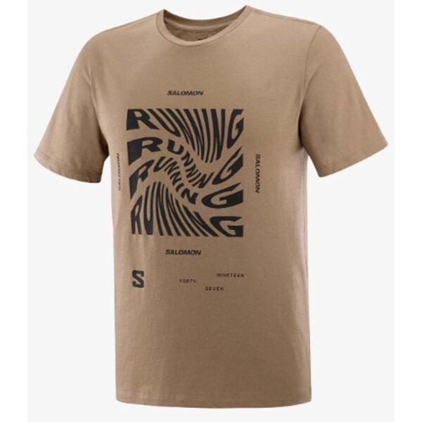 Salomon Running Graphic Ss Tee Erkek Kısa Kollu T-Shirt Kahverengi - XL
