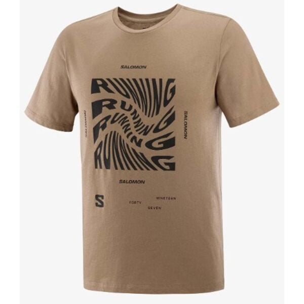 Salomon Running Graphic Ss Tee Erkek Kısa Kollu T-Shirt Kahverengi - XL