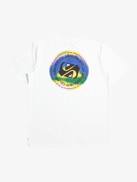 Quiksilver Erkek Beyaz Color Flow Pamuklu Grafik Baskılı T-Shirt EQYZT07229 L - Bright White - Solid