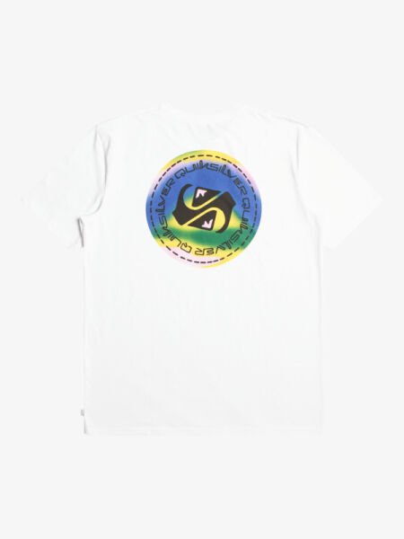 Quiksilver Erkek Beyaz Color Flow Pamuklu Grafik Baskılı T-Shirt EQYZT07229 L - Bright White - Solid
