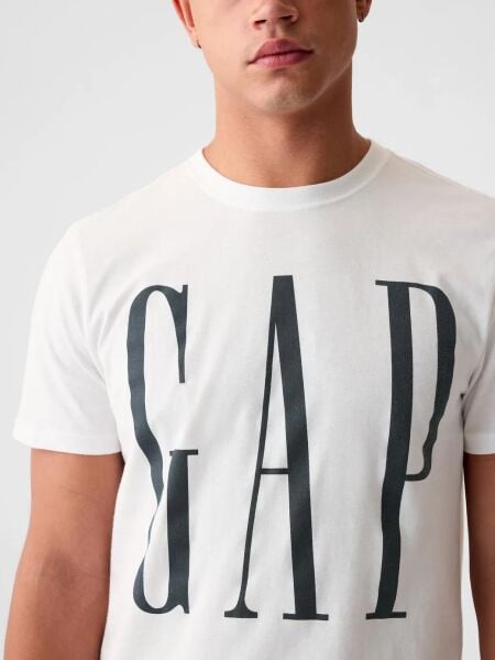 Gap Erkek T-shirt V-EVERYDAY SOFT CORP LOGO TEE Beyaz - XXL