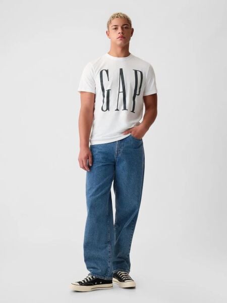Gap Erkek T-shirt V-EVERYDAY SOFT CORP LOGO TEE Beyaz - XXL