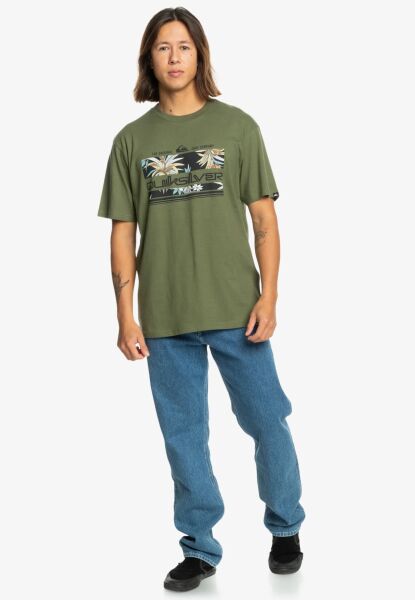 Quiksilver Tropical Rainbow Ss Erkek Tişört Yeşil - L