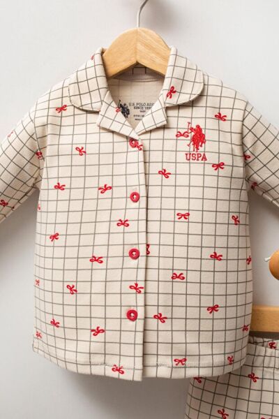 U.S.Polo Assn Kız Bebek Pijama Takım 9-12 - Beyaz