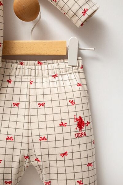 U.S.Polo Assn Kız Bebek Pijama Takım 9-12 - Beyaz