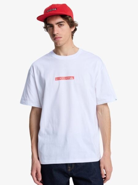 Quiksilver Erkek Beyaz Dna Clicker %100 Organik Pamuklu Tişört Eqyzt08207 XL - Bright White - Solid