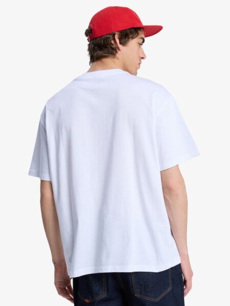 Quiksilver Erkek Beyaz Dna Clicker %100 Organik Pamuklu Tişört Eqyzt08207 XL - Bright White - Solid