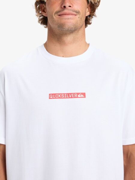 Quiksilver Erkek Beyaz Dna Clicker %100 Organik Pamuklu Tişört Eqyzt08207 XL - Bright White - Solid